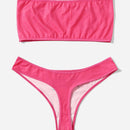 Set de lenceria con patron de corazon sin tira