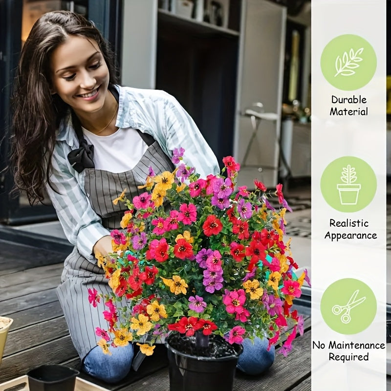 Árboles de Bola Topiaria de Margaritas Artificiales con Estacas para el Suelo | Arbustos Falsos Resistentes al UV para Jardín Interior/Exterior y Decoración de Puerta Principal | Elegancia Durante Todo el Año sin Muy Mantenimiento