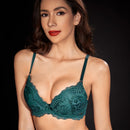 Sujetador Con Almohadillas Y Encaje Floral Para Realzar El Busto, Lenceria