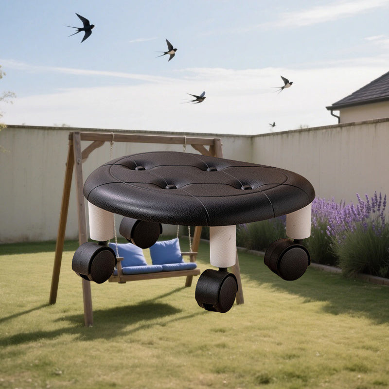 Taburete de cuatro ruedas (A) con función de arrodillarse y sentar, silla de equilibrio universal para todas las estaciones, taburete rodante bajo con ruedas, ideal para hogar, oficina, garaje o limpieza del piso