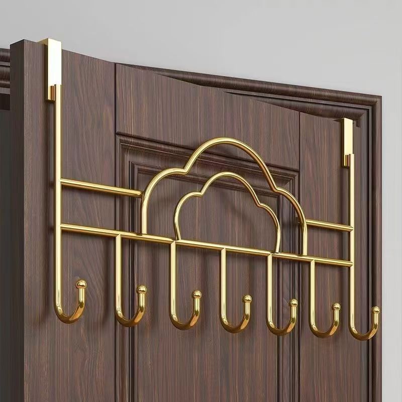1pc Ganchos de hierro fundido contemporáneo para colgar sobre la puerta, Soportes de metal para toalla, albornoz, abrigo - Solución de almacenamiento para dormitorio en casa