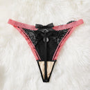 Ropa Interior De Tanga Con Encaje Y Lazo Para Mujer