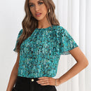 Clasi Blusa con estampado de manga mariposa