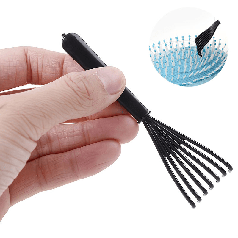 1 pza Herramienta limpiadora de cepillo para cabello, rastrillo para limpiarla suciedad en el cepillo para cabello, con mango de plástico, para el salón y el hogar