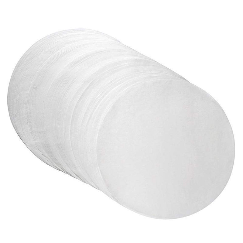 100 piezas de papel para hornear, papel para hornear redondo no adherente, papel para hornear de cera doble cara, papel para hornear redondo para panqueques, molde de panqueque, máquina de impresión de panqueques de maíz, blanco.