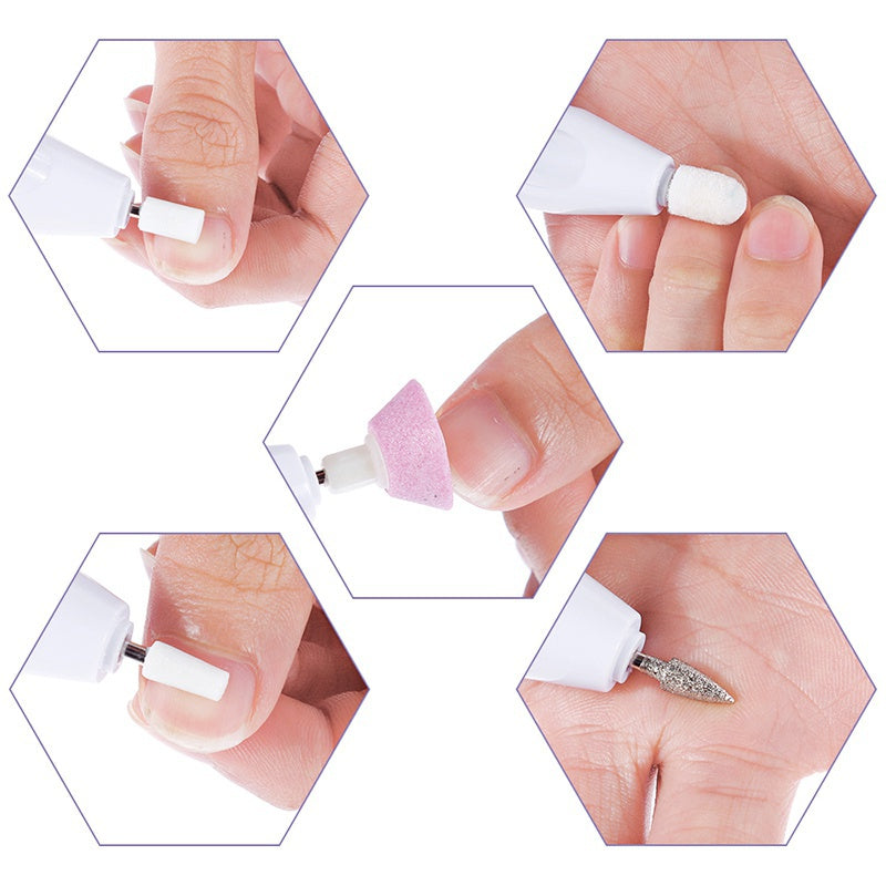 5 en 1 Kit de lima de uñas eléctricas y perforadora profesional para pies - 20000 RPM, motor sin cepillo, plástico hipoalergénico, alimentado por batería para manicuras y pedicuras, esenciales para manicuras, kit de herramientas, diseño compacto, perfora
