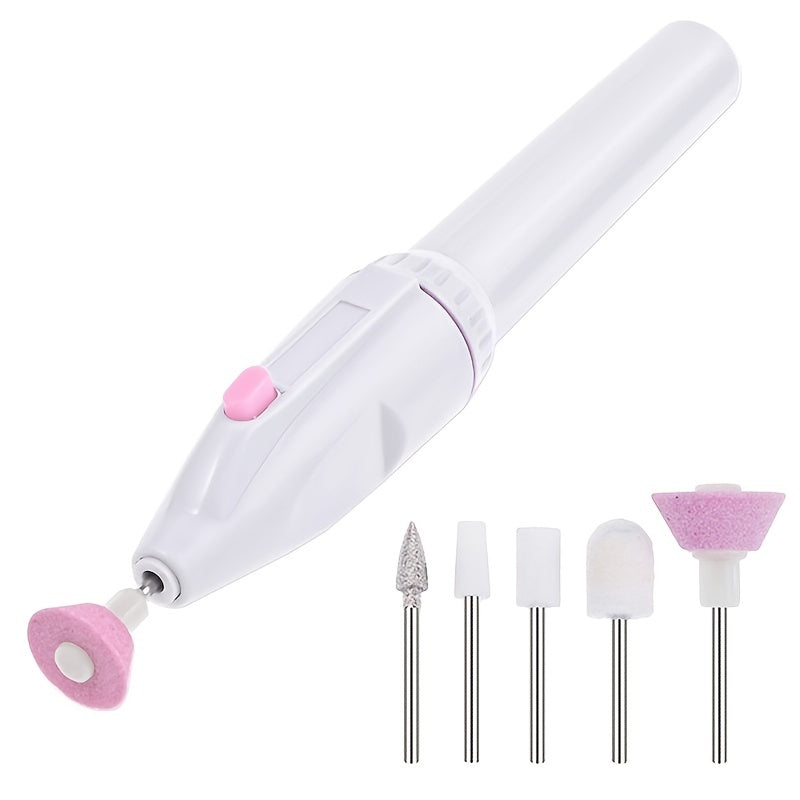 Kit Profesional para Salón de Uñas | Amoladora Eléctrica 5 en 1 con Cabezales y Polidores para Manicura y Pedicura