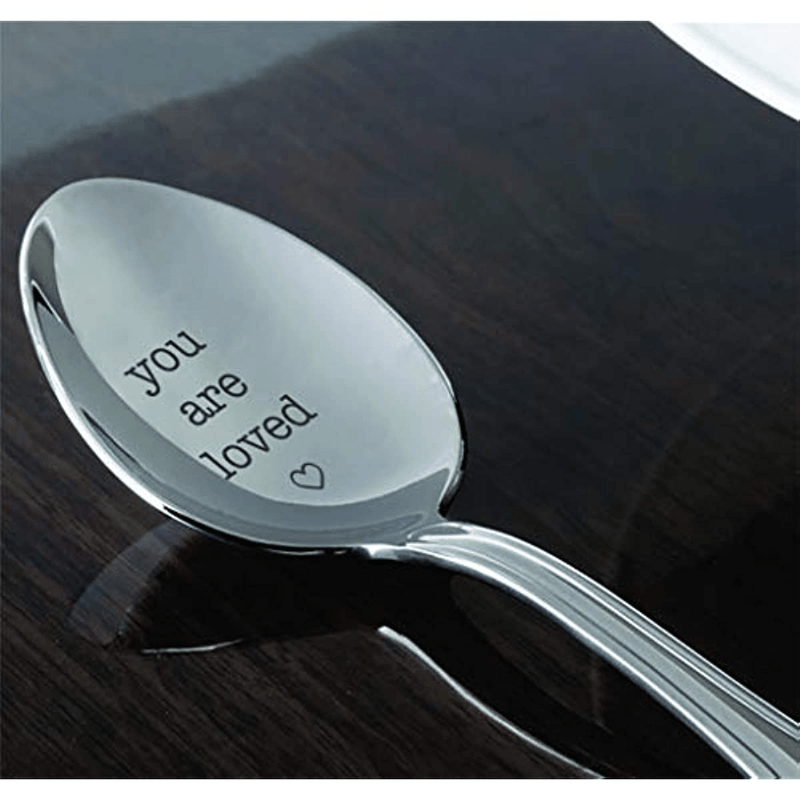 1 Pieza, Cuchara De Mesa De Té Y Café You Are Loved | Regalo Grabado Para El Día De San Valentín De Él Para Ella | Recuerdo De Cumpleaños Para Un Ser Querido | Regalo De Cereales Para Él Ella | Cucharas De Helado | Dando Gracias | Regalo De Navidad - 7 P
