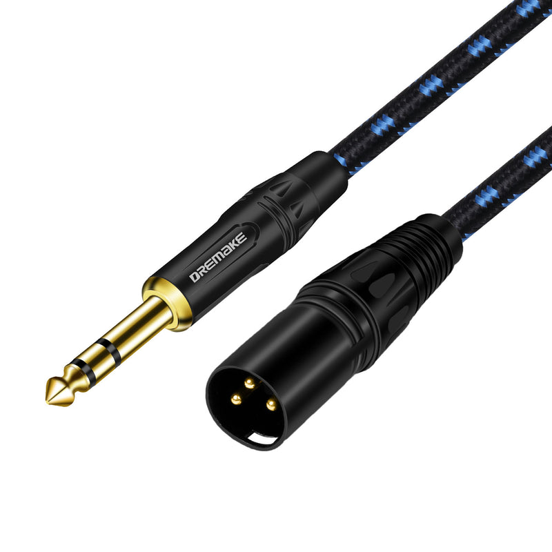 Cable de Audio Balanceado DREMAKE Premium Chapado en Oro de XLR a 1/4" - Interconector Duradero y Antioxidante para Baterías Eléctricas, Saxofones y Mezcladores