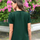 Clasi Blusa ribete en abanico de manga farol