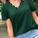 Clasi Blusa ribete en abanico de manga farol