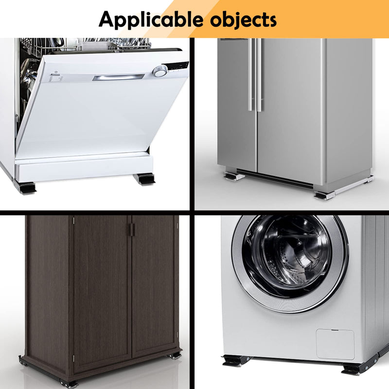 2 pzas. de ruedas retráctiles para muebles y electrodomésticos, base ajustable para mover lavadoras, soporte metálico para refrigerador, lavadora, secadora y lavaplatos