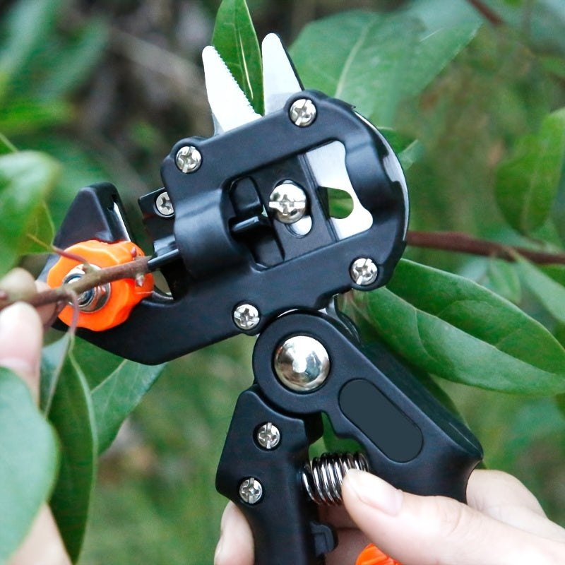 Tijeras de poda de enraizamiento eficientes - Tijeras de poda profesionales de acero inoxidable con mango cómodo, diseño de cierre de seguridad y resorte que ahorra trabajo para podar árboles frutales, herramienta de enraizamiento | Mango ergonómico | Co