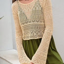 VCAY Jersey unicolor tejido abierto sin vestido de tirantes