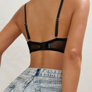 Sujetador Con Cable Interno, Detalles De Cadena Y Encaje De Pestanas Para Lenceria