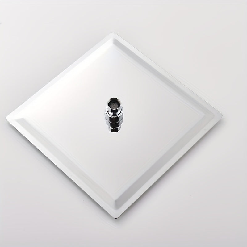 1 cabezal de ducha de acero inoxidable con efecto lluvia, acabado pulido cuadrado, instalación en pared/techo/colgante, accesorio de baño de alta presión con efecto cascada