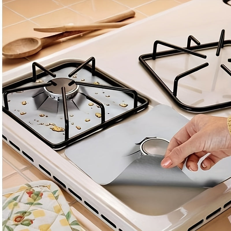 6pcs Protectores de Quemador de Estufa de Gas Reutilizables Premium - Extra Gruesos de 0.15mm, Cubiertas de Revestimiento de Cocina Fáciles de Limpiar para una Distribución Eficiente del Calor, Protectores de Estufa
