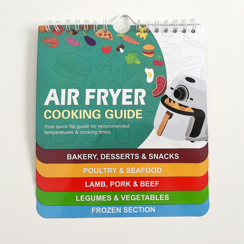 Hoja de trucos magnética para freidora de aire, guía de cocina para freidora de aire, libro de cocina con imanes, folleto de guía de cocina, 1 paquete de tabla de tiempos de cocción, libros de cocina, accesorios para freidora de aire instantánea, guía de