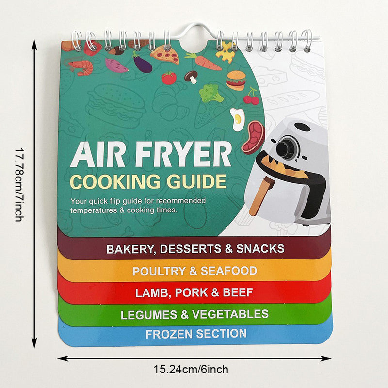 Hoja de trucos magnética para freidora de aire, guía de cocina para freidora de aire, libro de cocina con imanes, folleto de guía de cocina, 1 paquete de tabla de tiempos de cocción, libros de cocina, accesorios para freidora de aire instantánea, guía de