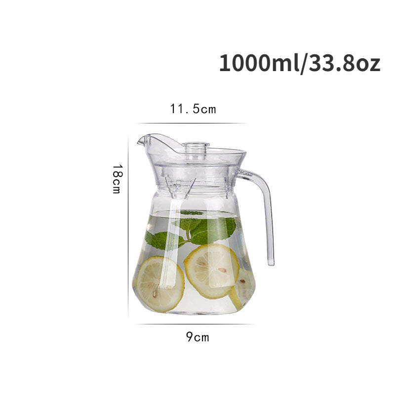 1 Pieza, Jarra De Agua Acrílica Resistente Con Tapa, Capacidad De 32/50/67 oz, Para Bebidas Frías, Ideal Para Bebidas De Verano, Jarra De Té Para Jugo, Leche, Bebidas Frías O Calientes, Jarra De Agua Para Hogar, Restaurante Y Hotel, Accesorios De Mesa