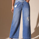 BAE Jeans desgarro de pierna ancha de talle alto