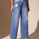 BAE Jeans desgarro de pierna ancha de talle alto