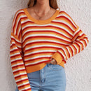 VCAY Jersey con patron de rayas de hombros caidos