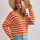 VCAY Jersey con patron de rayas de hombros caidos