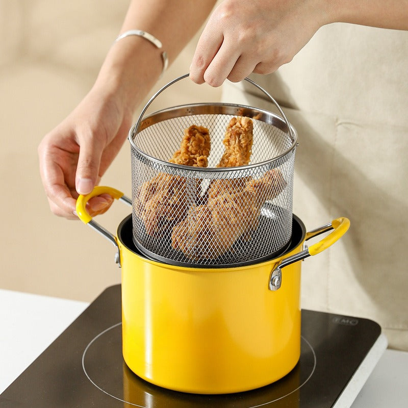 Freidora Tempura, Freidora pequeña para el hogar, Freidora de hierro fino sin recubrimiento, Cocina de inducción Estufa de gas Universal
