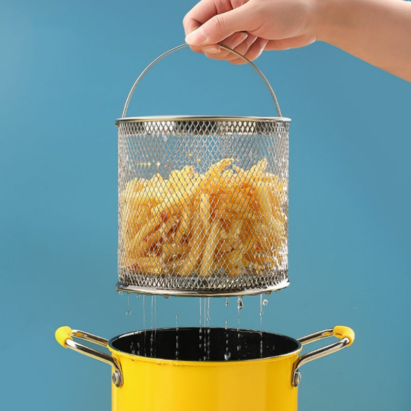 Freidora Tempura, Freidora pequeña para el hogar, Freidora de hierro fino sin recubrimiento, Cocina de inducción Estufa de gas Universal