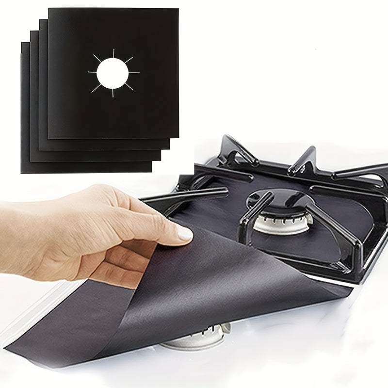 4pcs Protectores de Estufa de Gas Reutilizables y Antiadherentes - Limpieza Rápida, Cubiertas de Cocina Libres de BPA para Cocinar y Limpiar Fácilmente, Protector de la Parte Superior de la Estufa