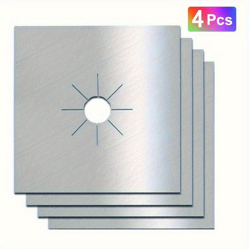 4pcs Protectores de Estufa de Gas Reutilizables y Antiadherentes - Limpieza Rápida, Cubiertas de Cocina Libres de BPA para Cocinar y Limpiar Fácilmente, Protector de la Parte Superior de la Estufa