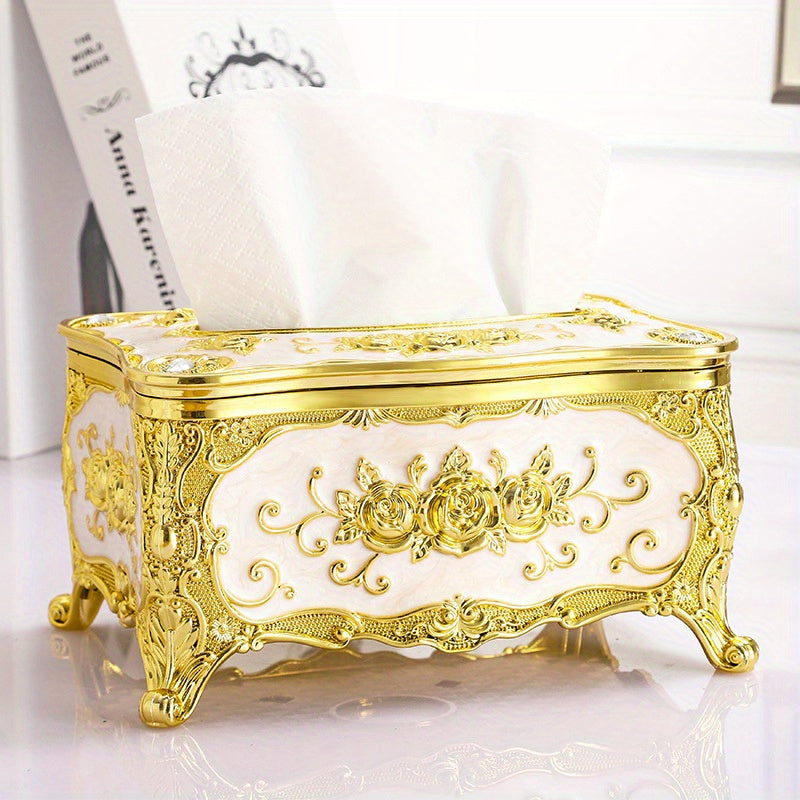 Cubierta Elegante para Caja de Pañuelos de Estilo Europeo - Rectangular, Porta Servilletas Decorativo para Baño, Sala de Estar y Mesa de Café