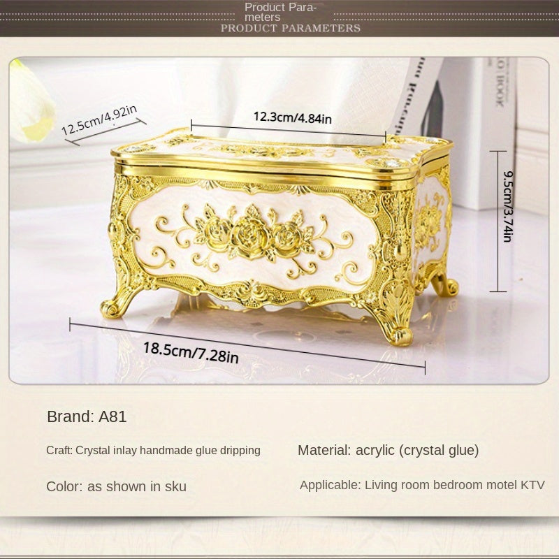 Cubierta Elegante para Caja de Pañuelos de Estilo Europeo - Rectangular, Porta Servilletas Decorativo para Baño, Sala de Estar y Mesa de Café