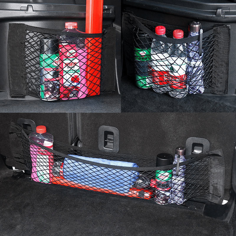 Red De Cuerda Elástica Para Asiento De Maletero De Malla Trasera De Coche, Bolsillo De Bolsa De Almacenamiento Universal, Organizador Automático De Jaula, Bolsa De Almacenamiento Para Respaldo De Asiento