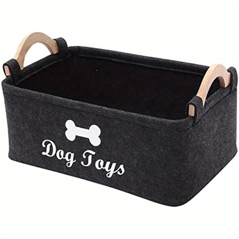 Caja de Almacenamiento de Juguete para Mascotas de Fieltro Duradero, Cesta de Lavandería para Perros y Gatos, Organizador para el Hogar - Poliéster, Suministros de Limpieza, Moda