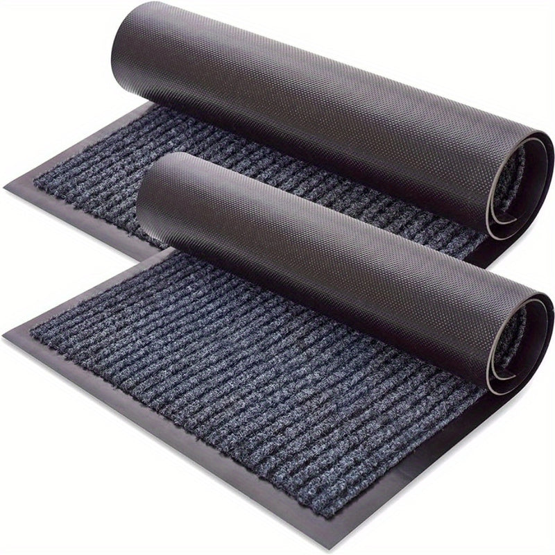 2 paquetes de tapetes de entrada, felpudos para puerta, ideales para áreas de alto tráfico dentro y fuera del hogar