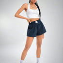 Shorts de pierna ancha con diseno de parche de letra