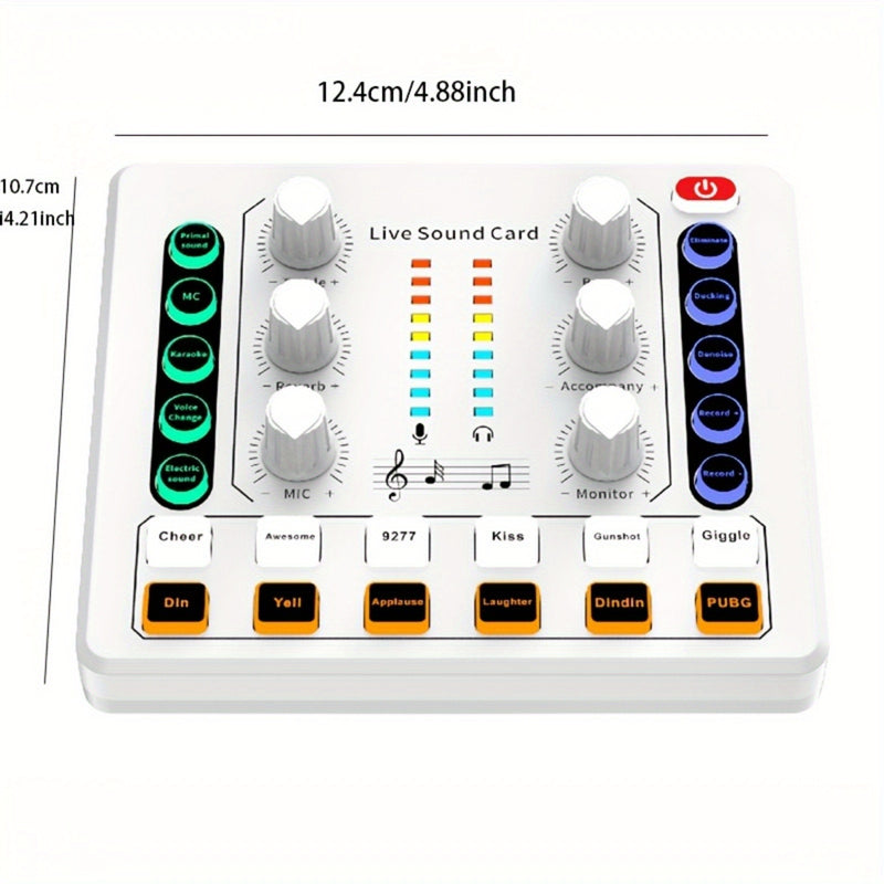 Interfaz de Audio Portátil para Podcasting y Streaming – Tarjeta de Sonido Todo en Uno con Preamplificador de Micrófono Premium, Alimentada por USB, Perillas y Botones Multifunción, Ideal para Grabación, DJ, Compatible con PC y Smartphone, Negro