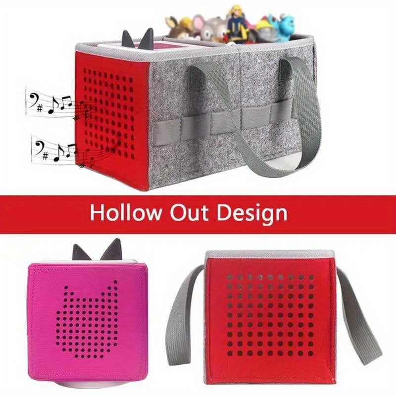 Estuche de Viaje Portátil para el Conjunto de Altavoces Iniciales Tonies Toniebox, Estuche Plegable de Tela de Fieltro, Bolsa Tote Organizadora para Camping y Bolsa de Dormir