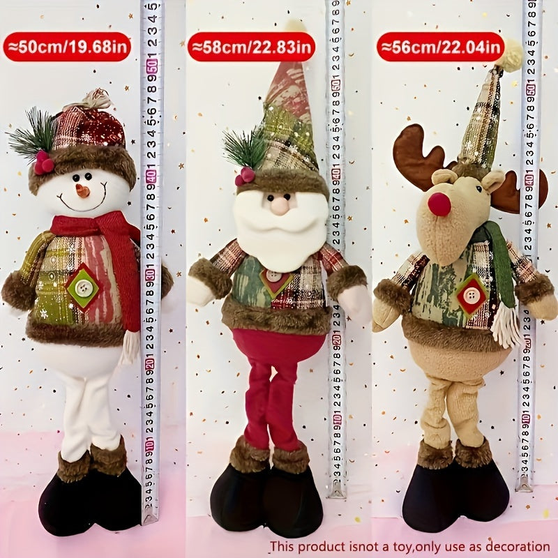 3 piezas, Muñeco de Navidad, Decoración de Año Nuevo, Reno Muñeco de Nieve Papá Noel Estación de decoración de muñecos Feliz Navidad, Decoración de Año Nuevo, Regalo de San Valentín, Decoración del hogar
