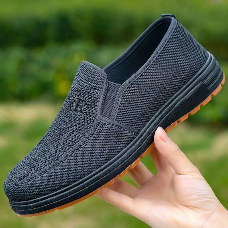 Zapatos Casuales de Hombre para Calzar - Parte Superior y Forro Transpirable, Suela Antideslizante de Goma, Diseño con Detalles en Gris Oscuro y Naranja para Comodidad y Estilo Diario, Zapatos Cómodos Slip-Ons, Diseño Discreto de Marca, Textura en la Sup