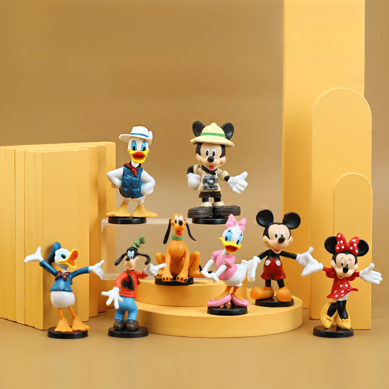 8 piezas de figuras de Mickey, Minnie y Donald, perfectas para decoración, regalos o regalos de cumpleaños.