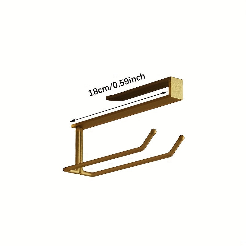 1 pieza de soporte para botellas colgante dorado y blanco en metal, organizador sin taladros para vinos, diseño ahorrador de espacio, ideal para cocinas modernas