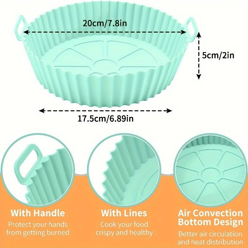 2 piezas de almohadillas para freidora de aire, fáciles de limpiar y anti-suciedad, reutilizables, accesorios para freidoras de silicona, accesorios de cocina, almohadillas desechables para contacto con alimentos