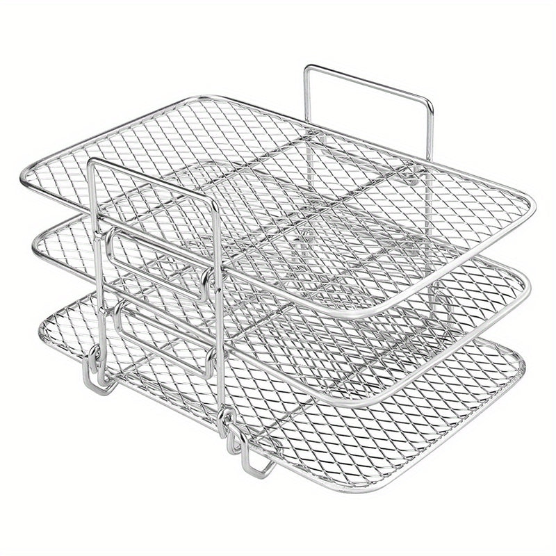Rejilla para Freidora de Aire Ninja, Accesorios de Freidora de Aire de Doble Cesta Multinivel, Rejilla de Acero Inoxidable 304 para Asar, Rejilla de Cocina, Rejilla para Tostar para Horno