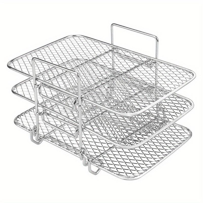 Rejilla para Freidora de Aire Ninja, Accesorios de Freidora de Aire de Doble Cesta Multinivel, Rejilla de Acero Inoxidable 304 para Asar, Rejilla de Cocina, Rejilla para Tostar para Horno