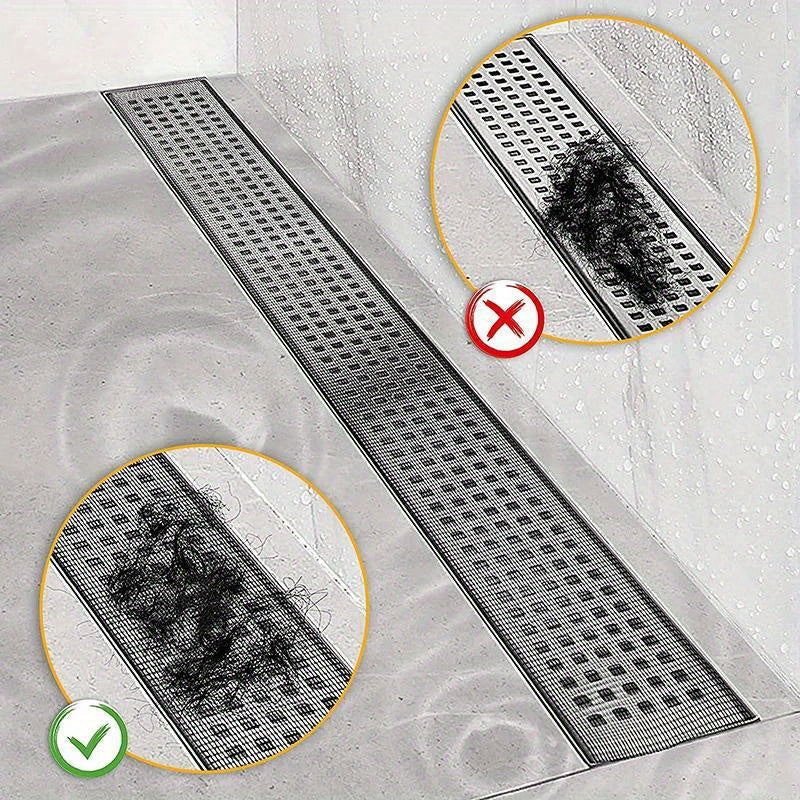 1 Rollo 5M Atrapapelos Para Desagüe De Ducha, Pegatinas De Desagüe De Piso Autoadhesivas, Filtro De Colador De Malla Desechable Para Fregadero De Baño