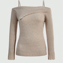 ROMWE Fairycore Jersey Ajustado De Punto Acanalado Con Manga Redonda