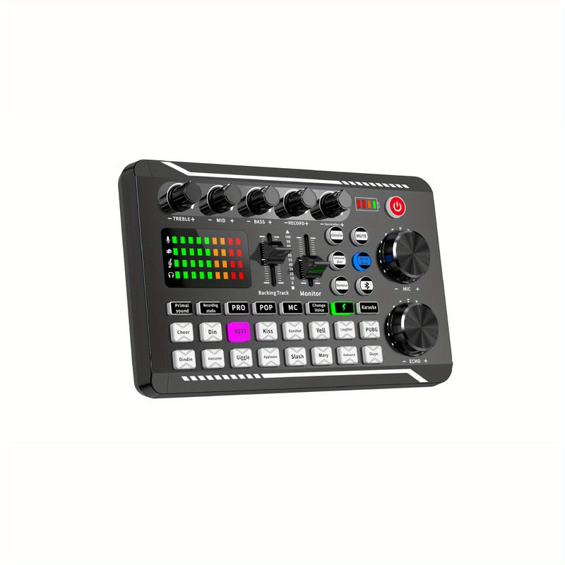ROMOSON Mezclador de Audio Profesional, Carga USB, Estudio de Podcast Todo en Uno con Efectos de DJ y Cambiador de Voz, Compatible con PC/Smartphone para Transmisión, Juegos, Batería de Litio ≤36V